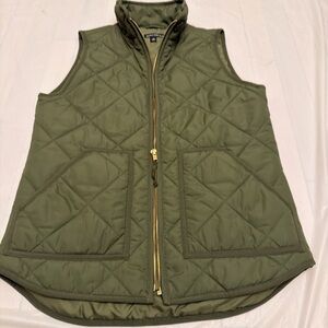 J. Crew Dark Green Quilted Vest